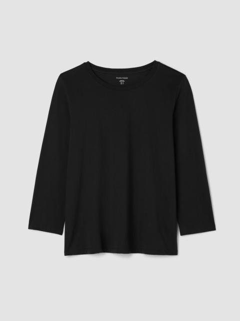 EILEEN FISHER Organic Pima Cotton Jersey 3/4-Sleeve Tee