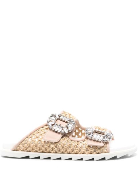 Roger Vivier Roger Vivier Women Slidy Viv Raffia Sandals