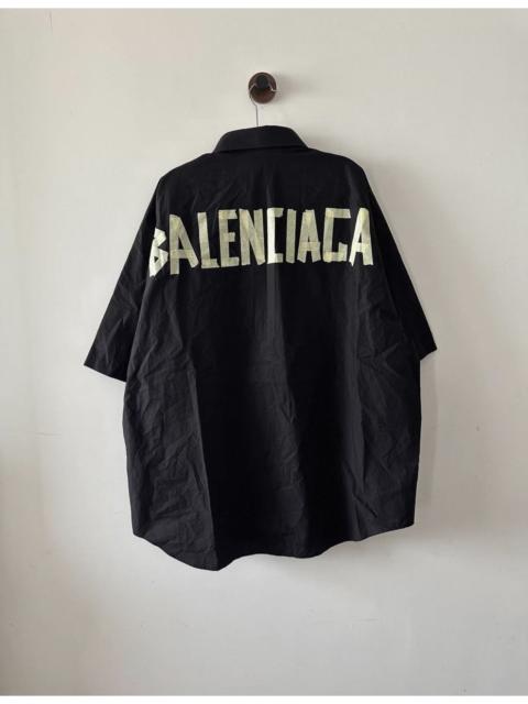 BALENCIAGA Balenciaga tape logo short sleeve shirt