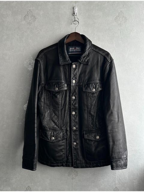 Jean Paul Gaultier Jean Paul Gaultier 90s Contrast Stitching Leather Jacket