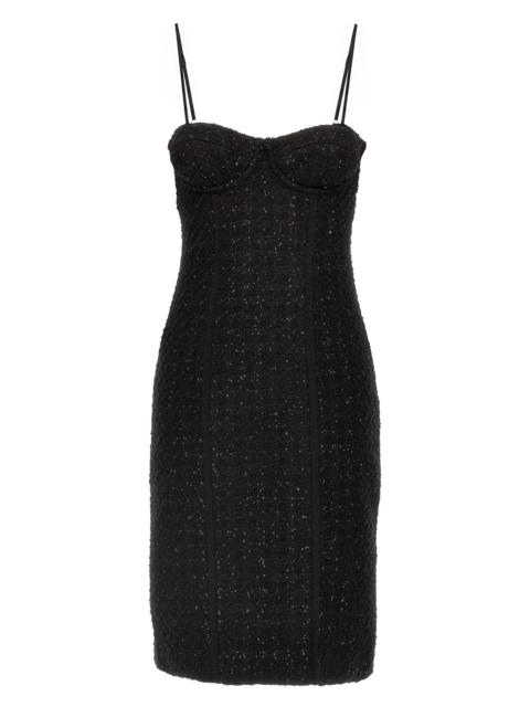 ROTATE Bouclé midi dress