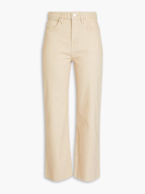 FRAME Le Jane Crop striped high-rise straight-leg jeans