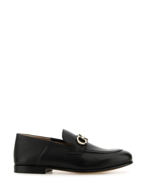 Salvatore Ferragamo Men Black Leather Gin Loafers