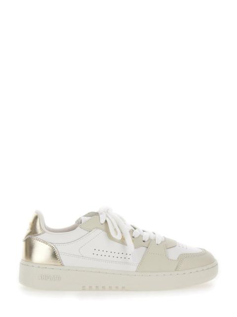 Axel Arigato AXEL ARIGATO 'DICE LO' WHITE SNEAKERS WITH LOGO DETAIL AND METALLIC HEEL TAB IN SUEDE AND LEATHER WO