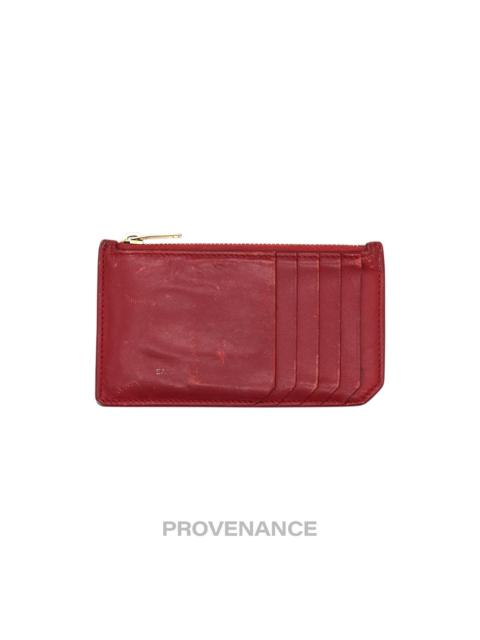 SAINT LAURENT Saint Laurent Paris SLP Fragment Zip Card Wallet - Red