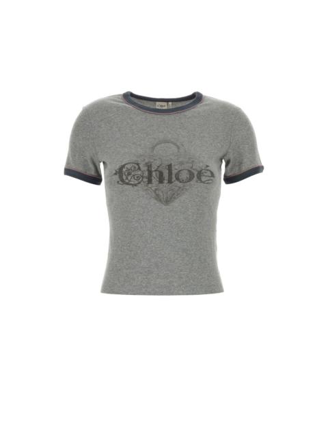 Chloé CHLOE Grey Cotton T-shirt New & Authentic (Women's size:0;)