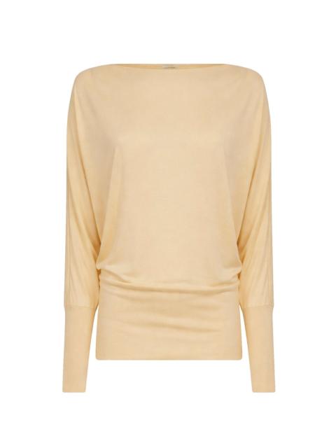 TOTEME Toteme Women Champagne Sheer Crepe Viscose Boatneck Top