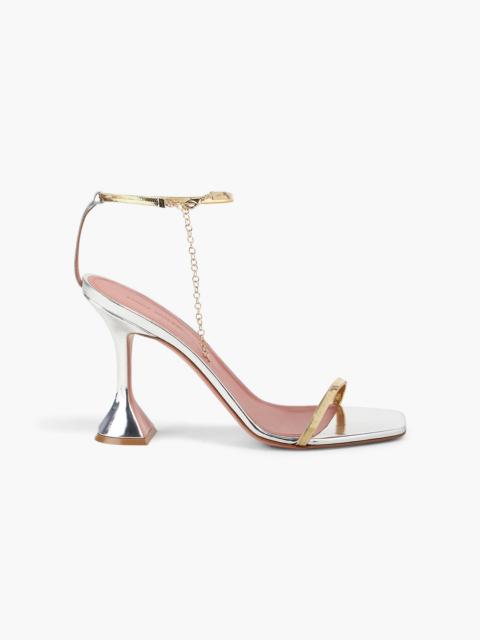 Amina Muaddi Henson mirrored-leather sandals