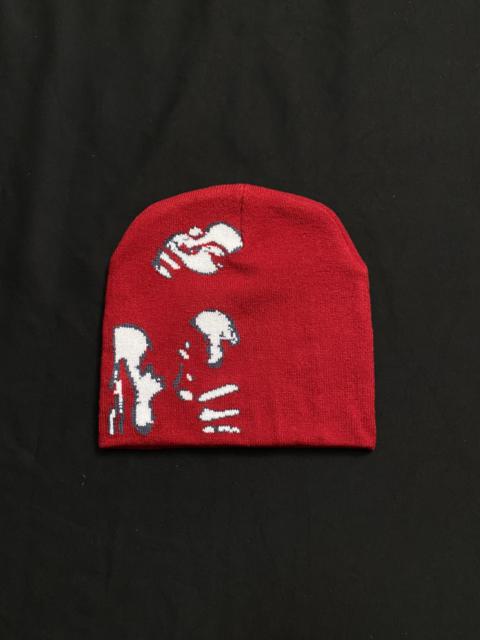 Other Designers Japanese Brand - Rare Woman Sensual Graphic No Cuff Beanie Skully Hat Red OS