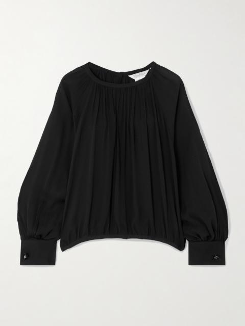 Max Mara Narvel Plissé-silk Blouse