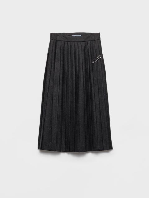 Prada Pleated wool flannel skirt