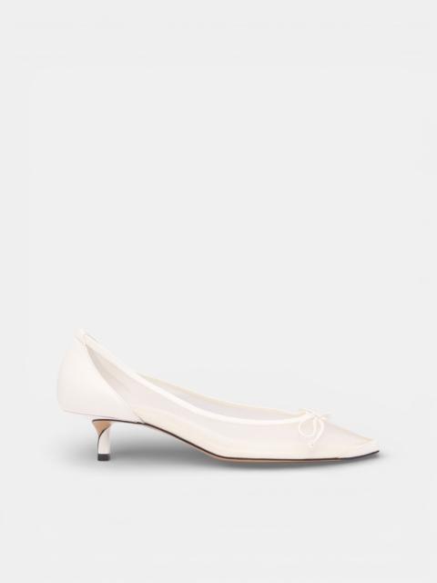 JACQUEMUS White Mesh Low Tourini Heels