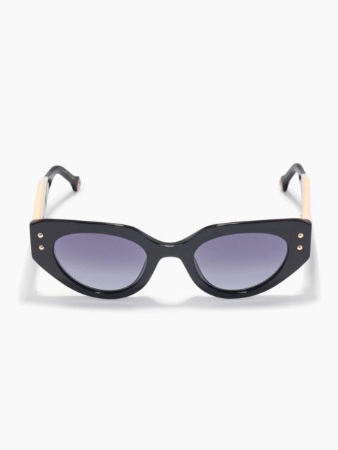 CAROLINA HERRERA Oval Frame Sunglasses With Contrast Temples