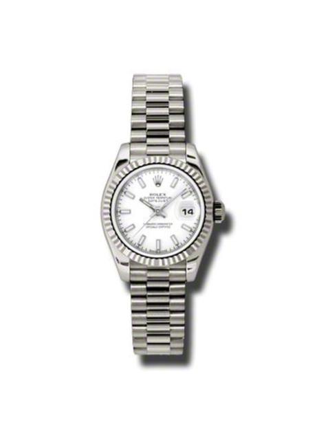 ROLEX Rolex Lady-Datejust 26 White Dial 18K White Gold President Automatic Ladies Watch 179179WSP