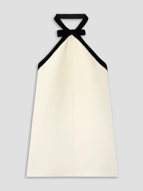 TOM FORD Bow-embellished velvet-trimmed wool and silk-blend crepe mini dress