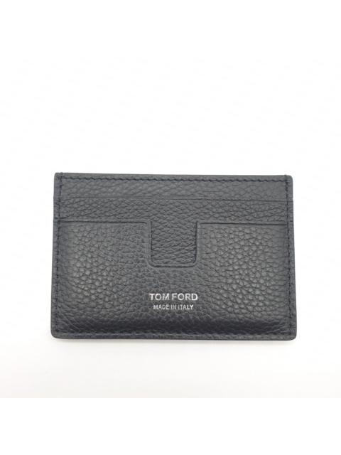 TOM FORD T line black leather wallet cardholder case Amex