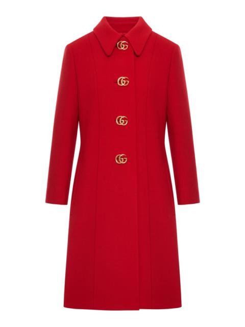 GUCCI Gucci Women Natté Wool Coat With Double G Button