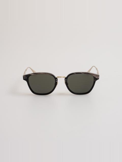LINDA FARROW Jeffrey Sunglasses in Buffalo Horn and 925 Sterling Silver