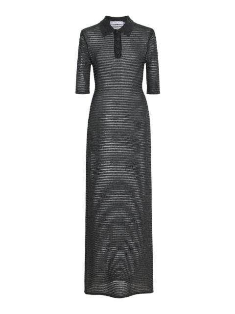 Proenza Schouler Meline Striped Wool, Cashmere and Silk Maxi Polo Dress stripe