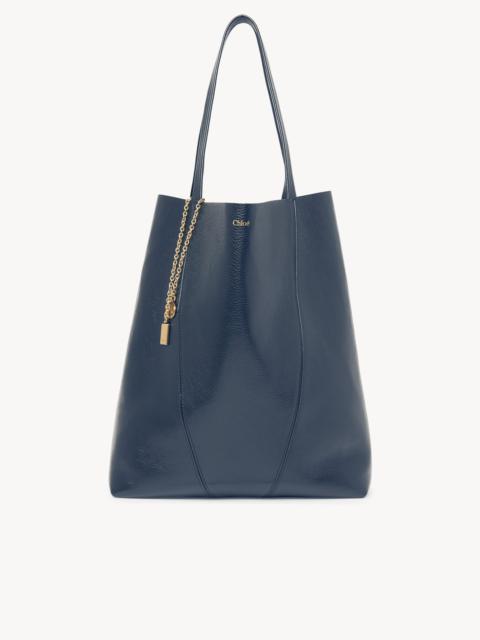 Chloé LARGE CHLOÉ SPIN TOTE BAG IN GRAINED LEATHER