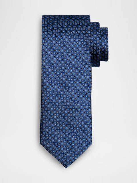 Canali Men's Neat Micro-Geometric Silk Jacquard Tie