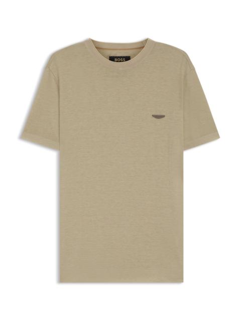 BOSS BOSS X ASTON MARTIN T-SHIRT WITH NUBUCK LOGO