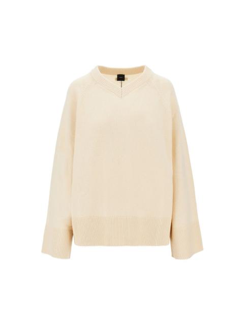 PINKO Pinko Wool and Cashmere V-neck Sweater Beige