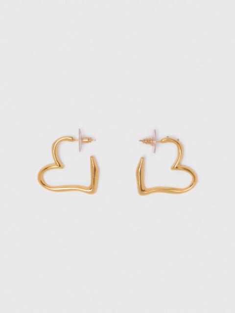 maje Gold-plated heart hoop earrings