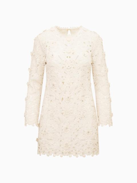 LoveShackFancy Caletta Floral Embroidered Lace Mini Dress