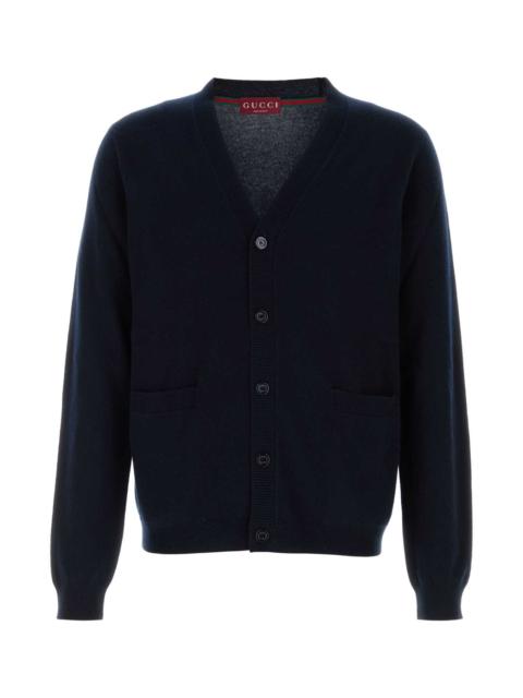 GUCCI Gucci Men Midnight Blue Cashmere Cardigan