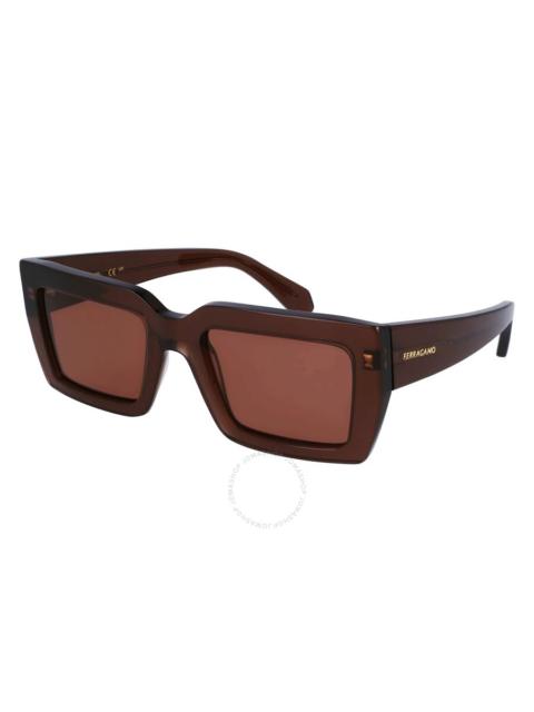 FERRAGAMO Salvatore Ferragamo Brown Rectangular Ladies Sunglasses SF1108S 232 54