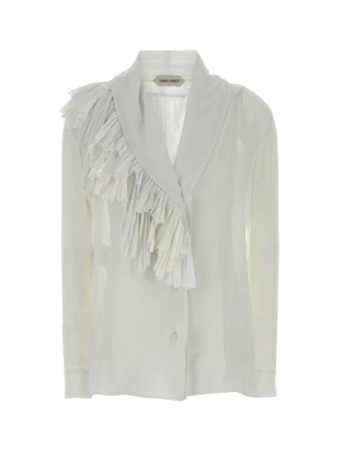 Other Designers Alberta Ferretti Women White Crepe Shirt