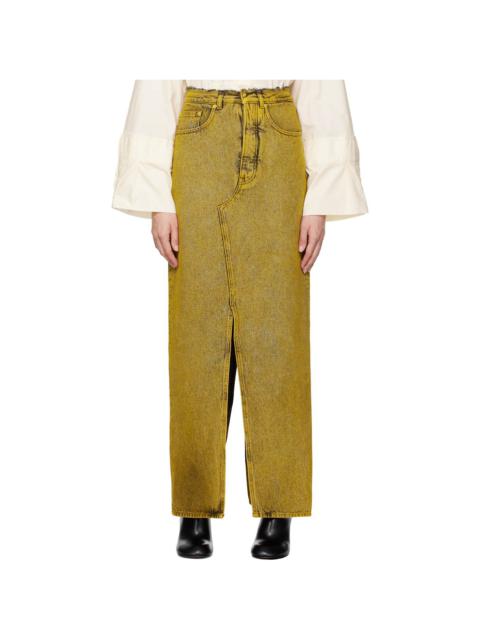 MM6 Maison Margiela Yellow Long Denim Maxi Skirt