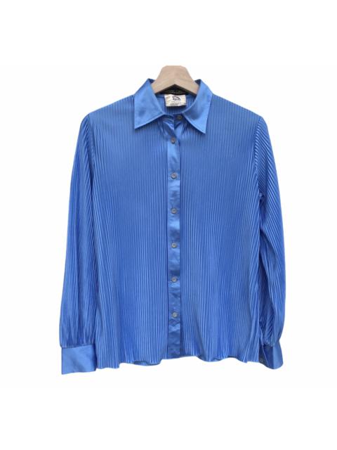 Other Designers Designer - Samuel Leban Women Pleated Button Up Shirt Issey Miyake