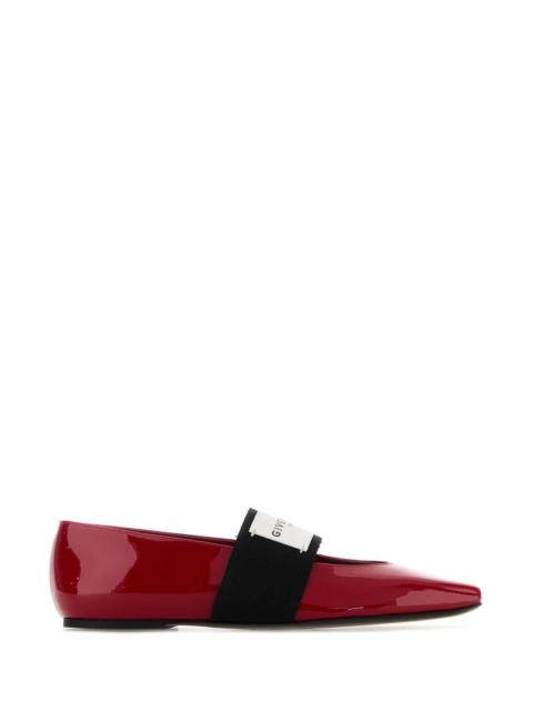 Givenchy Givenchy Women Red Leather Squared Ballerinas