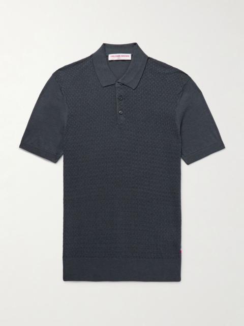 ORLEBAR BROWN Burnham Slim-Fit Silk and Cotton-Blend Polo Shirt Gray