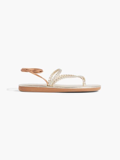 ANCIENT GREEK SANDALS Plage metallic braided leather sandals