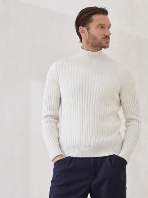 Brunello Cucinelli Cashmere flat rib turtleneck sweater