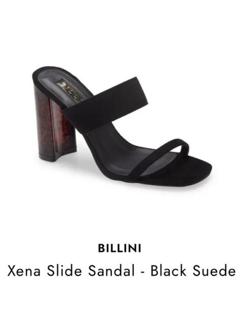 Other Designers NIB Billini Xena Slide Sandal in Black Suede Block‎ Tortoise Heel Sz 7