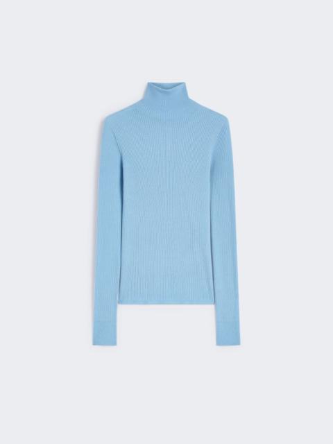 Sportmax Wool mock polo-neck sweater - LIGHT BLUE