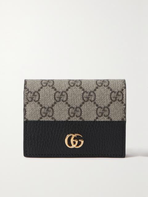 GUCCI Gg Marmont Petite Textured-leather And Printed Coated-canvas Wallet