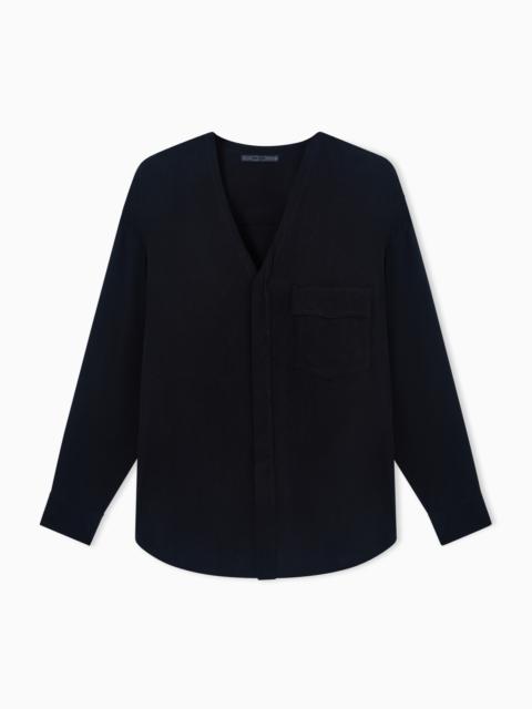 GIORGIO ARMANI ASV CUPRO BASKETWEAVE SHIRT JACKET