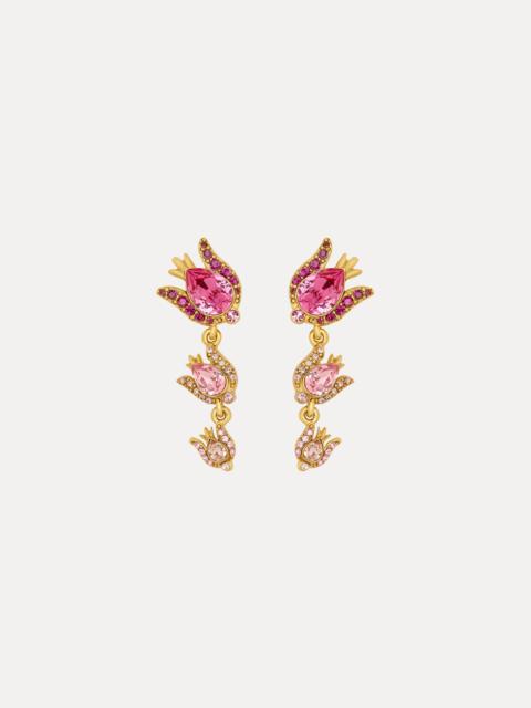 Oscar de la Renta CRYSTAL ROSE DROP EARRINGS