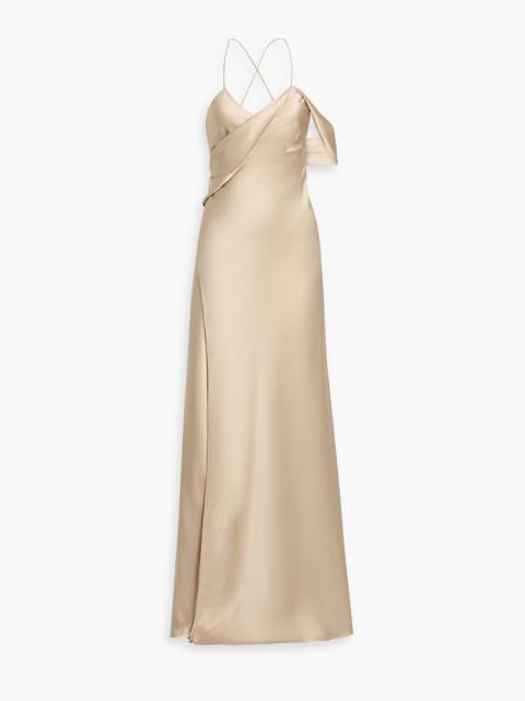 Other Designers Draped silk-satin wrap gown