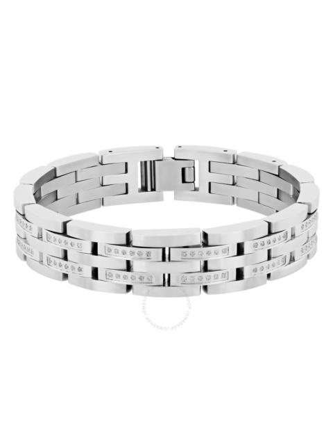 Other Designers Robert Alton 3/4CTW Diamond Stainless Steel Men's Panther Link Bracelet