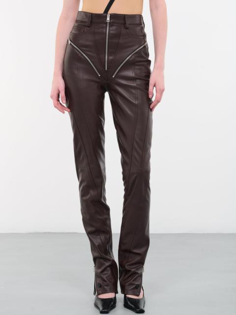 MUGLER Zip Leather Pants