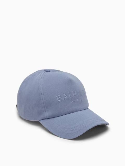 Balmain Light Blue Baseball Cap With Logo
