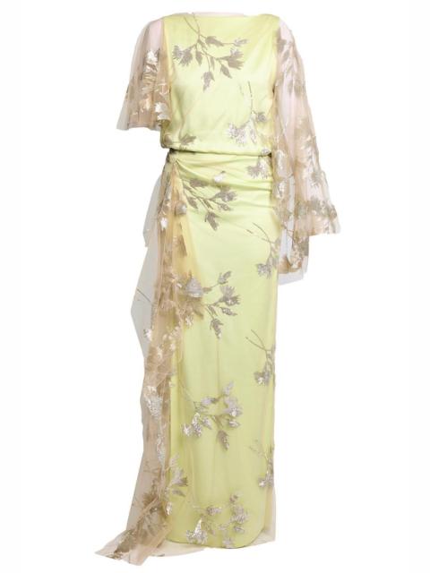 Erdem Short Sleeve Drape Gown