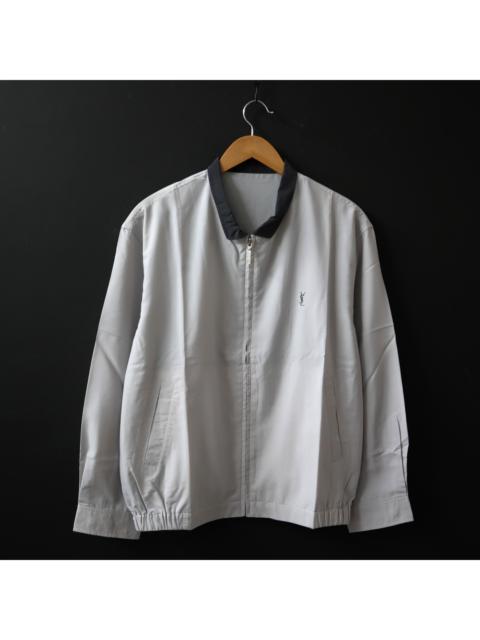 Other Designers Vintage 90s YSL Yves Saint Laurent Embroidered Mini Logo Bomber Satin Work Casual Jacket