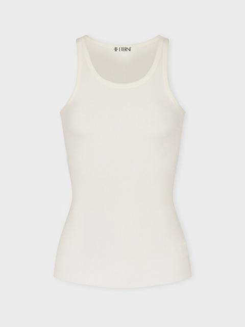 ÉTERNE Top High Neck Fitted Tank  Cream